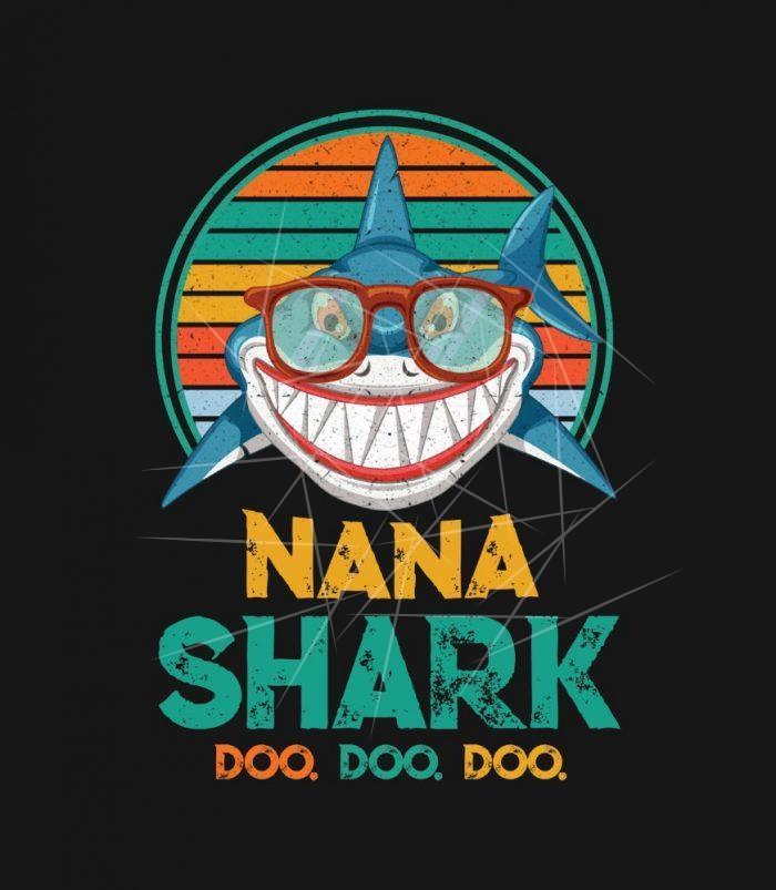 Nana Shark Doo Doo Doo Vintage Mothers Da PNG Free Download