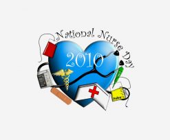 National Nurse Day Blue Heart Design PNG Free Download