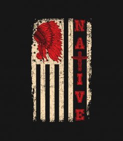 Native American Day Vintage Flag USA T- Shirt PNG Free Download