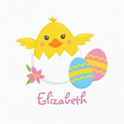 Personalized Easter Chick Girl's Fine Jersey PNG Free Download