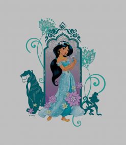 Princess Jasmine -  Rajah & Abu Floral 2 PNG Free Download