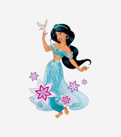 Princess Jasmine with Bird Floral PNG Free Download