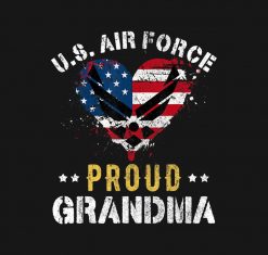 Proud Air Force Grandma American Flag Hear PNG Free Download