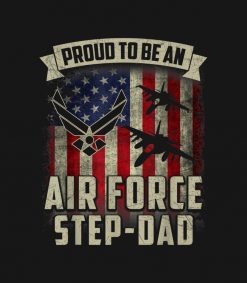 Proud Air Force Step-Dad Funny American Flag PNG Free Download