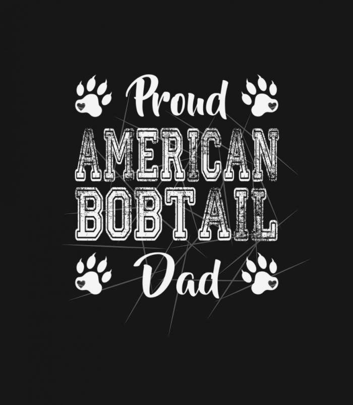Proud American Bobtail Cat Dad Paw lovers gifts Fa PNG Free Download