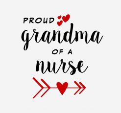 Proud Grandma of a Nurse Red Hearts PNG Free Download