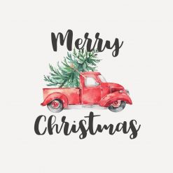 Red Truck and Tree Merry Christmas PNG Free Download