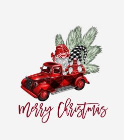 Retro Gnomes Christmas Buffalo Red Truck Holiday PNG Free Download