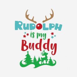 Rudolph Is My Buddy - Antlers - Red Green Blue PNG Free Download