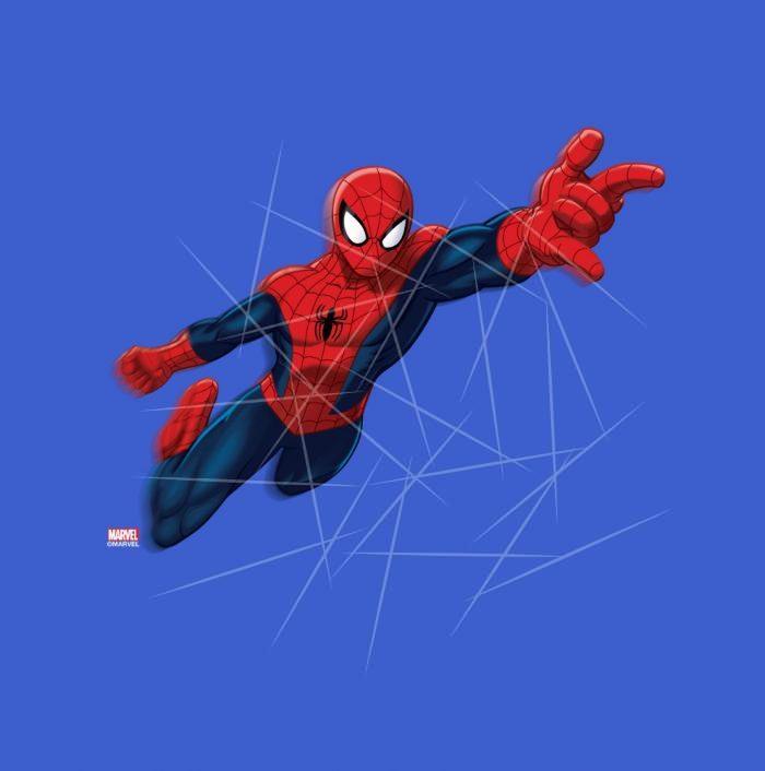 Spider-Man Swinging Through Downtown PNG Free Download