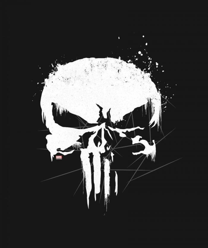 The Punisher - Painted Skull Logo PNG Free Download