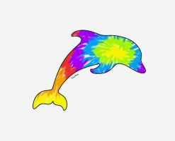 Tie Dye Dolphin PNG Free Download