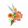 Tinker Bell Resting on Flowers PNG Free Download