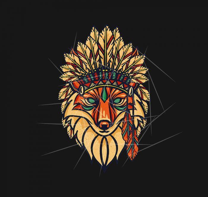 Tribal Fox Totem Foxes Art Native American Indian PNG Free Download