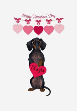 Valentine Dachshund  Customized Two Sided PNG Free Download