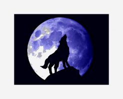 Wolf Howling at Moon PNG Free Download