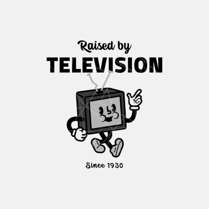 black and white television character PNG Free Download