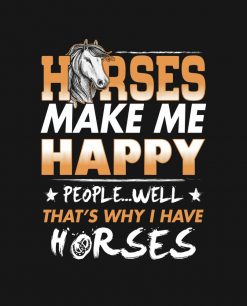 funny horse men women gift make me happy PNG Free Download