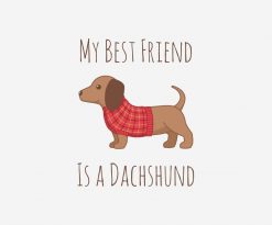 My Best Friend is Dachshund Wiener Dog Red Sweater PNG Free Download