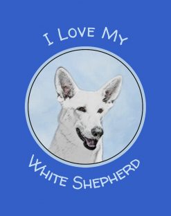 White Shepherd Painting - Cute Original Dog Art PNG Free Download