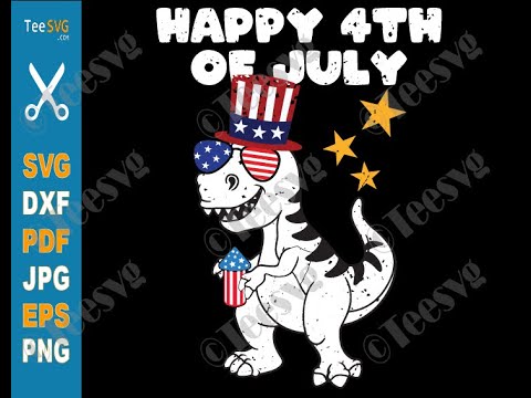 Download Kids Dinosaur Happy 4th Of July Svg Png T Rex Dino Fourth Of July Firework Baby Toddler Boys Girls Files For Cricut Silhouette Plus Resource For Print On Demand