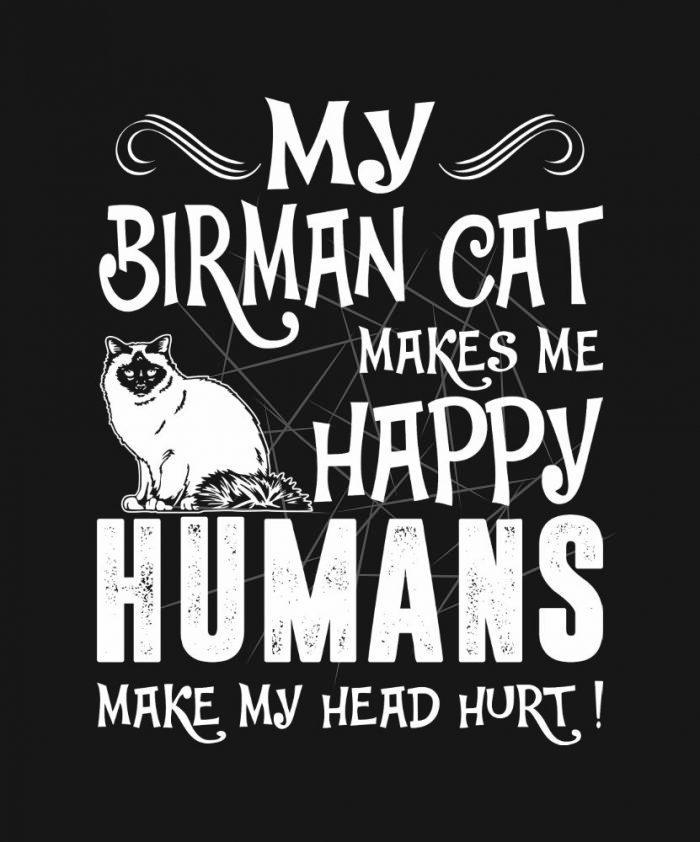 Birman Cat Makes Me Happy Humans Make Head Hurt PNG Free Download
