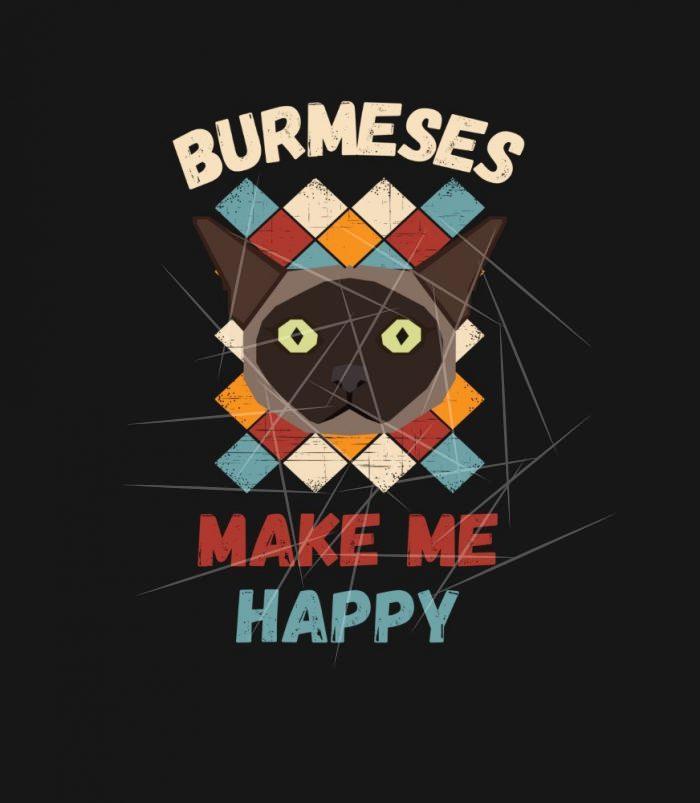 Burmeses Make Me Happy - Cat Lovers PNG Free Download