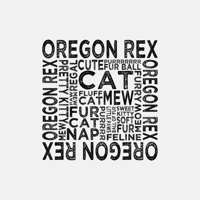 Oregon Rex Cat Typography PNG Free Download