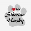 I Love (Heart) My Siberian Husky PNG Free Download