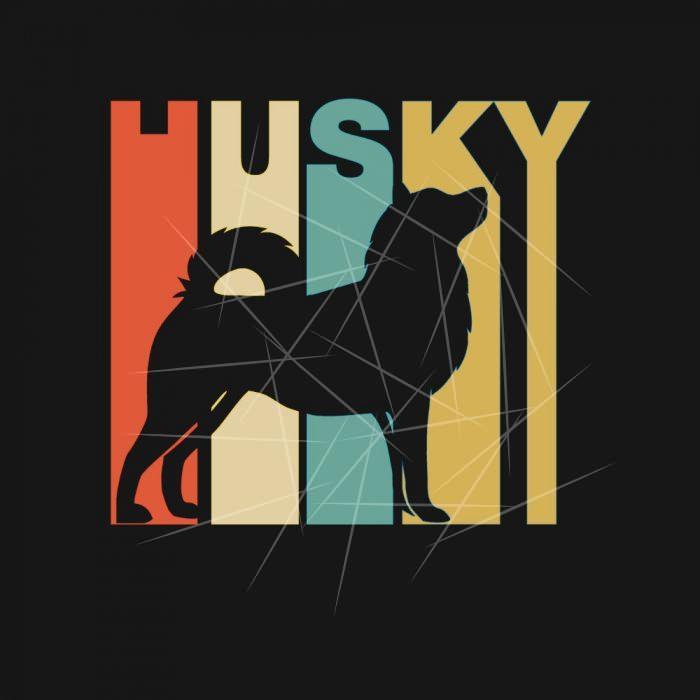 Retro Husky PNG Free Download
