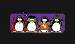 4 Halloween Penguins PNG Free Download