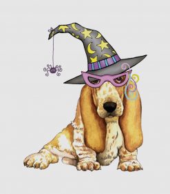 Basset Hound Witch PNG Free Download