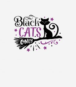 Black Cats Only Cute Halloween PNG Free Download