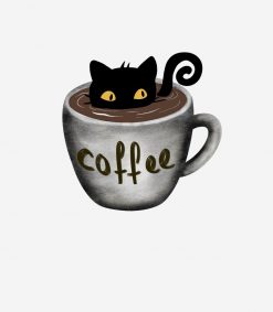 Cat In Coffee Graphic Tees t shirts PNG Free Download