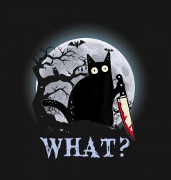 Cat What Murderous Black Cat With Knife Halloween PNG Free Download