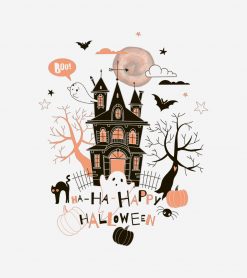 Happy Halloween Haunted House PNG Free Download