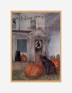 Illustrated Halloween Black Cat & Haunted House PNG Free Download