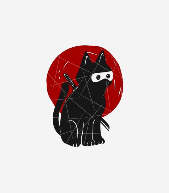 Ninja Cat Silhouette Png Design PNG Free Download