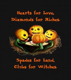 Pumpkins at Cards Halloween Women's Shirt PNG Free Download