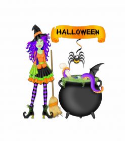 Trendy Halloween Witch Cauldron Women's PNG Free Download