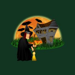 Witch and Haunted House Halloween PNG Free Download