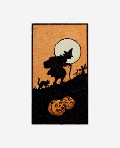 Witching Hour (Vintage Halloween Card) Png Design PNG Free Download